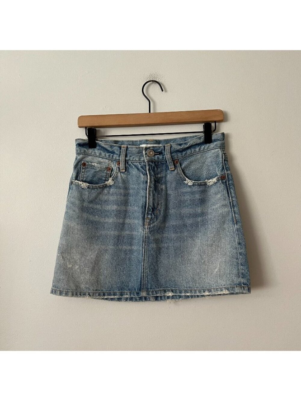 Moussy Denim Distressed Mini Jean Skirt Women's Size 1